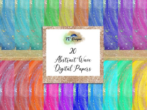 Abstract Wave Digital Papers for Creative Designs