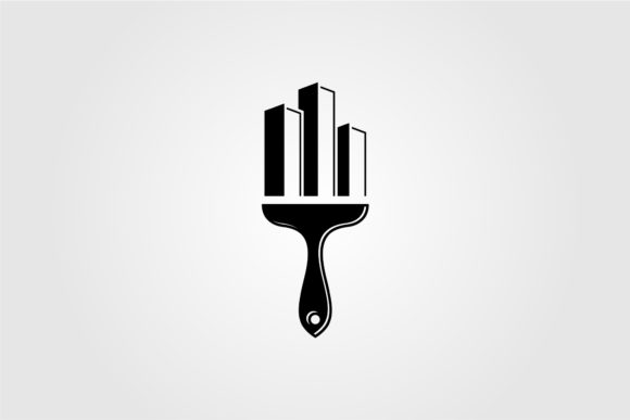 Building Brush Creative Logo Vector