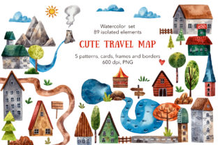 Building Your Own World with High-Resolution Watercolor Map Elements