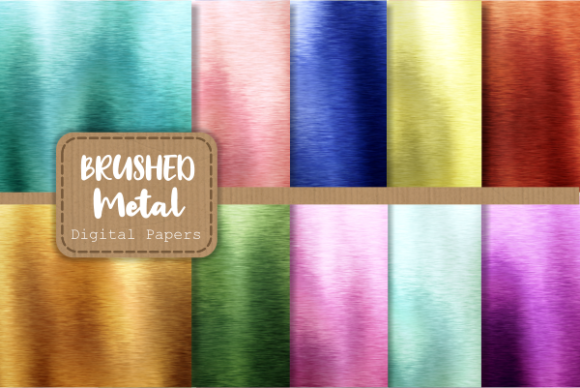 Elevate Your Designs with Brushed Metallic Rainbow Digital Papers