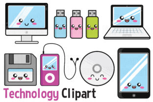 Elevate Your Digital Projects with Adorable Kawaii Technology Clipart