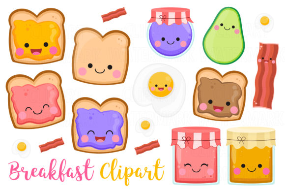 Elevating Digital Designs with High-Resolution Kawaii Breakfast Clipart