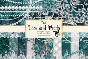 Elevating Your Designs with Teal Lace and Pearls Graphics