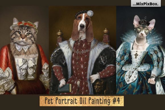 Revitalize Portraits with Pet Portrait Oil Background V.4