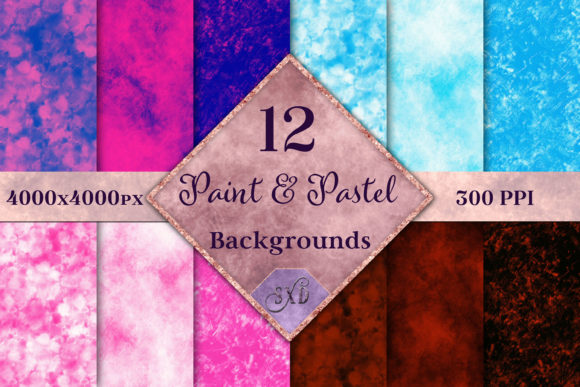 Soft Digital Art: 12 Paint Pastel Backgrounds