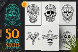 Unlocking Creative Potential with 50 Vector Sugar Skulls and Black Line Collections